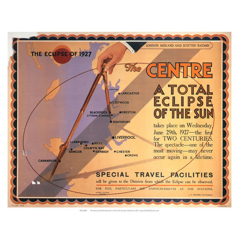 The Eclipse of 1927 - The Center. A total Eclipse of the sun 24" x 32" Matte Mounted Print