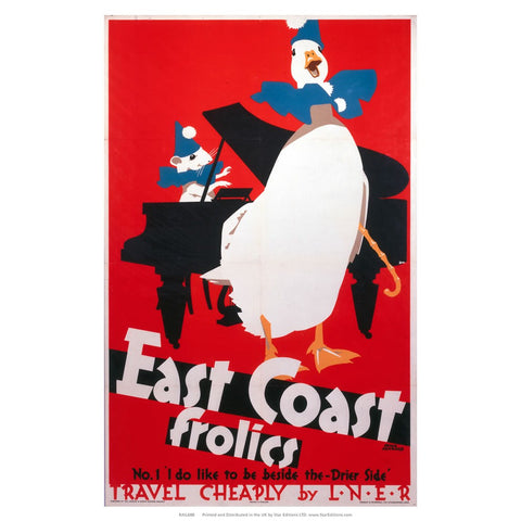 East Coast Frolics - Duck and Mouse act 24" x 32" Matte Mounted Print