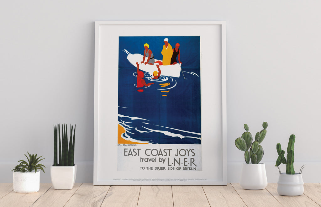 East Coast Joys - No 4 Sea Bathing - Premium Art Print