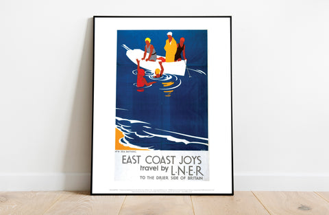 East Coast Joys - No 4 Sea Bathing - Premium Art Print