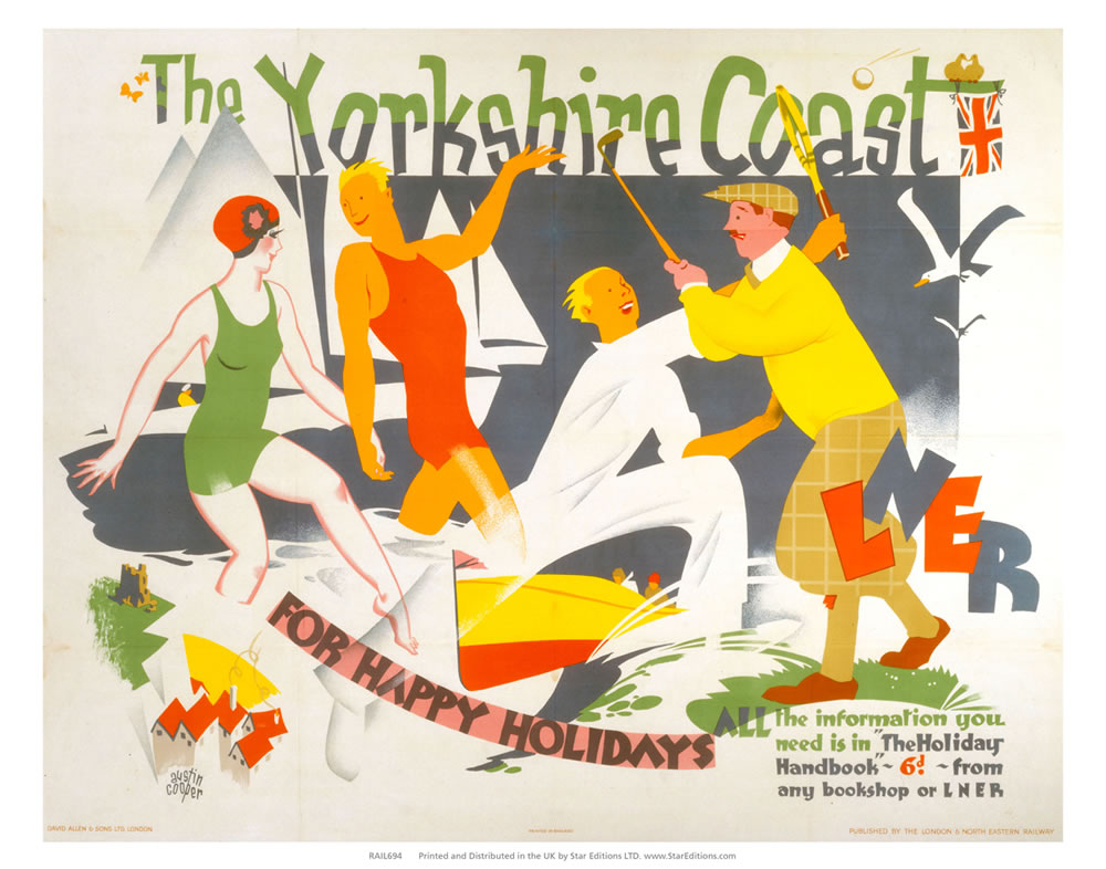 Yorkshire Coast for happy holidays -LNER 24" x 32" Matte Mounted Print