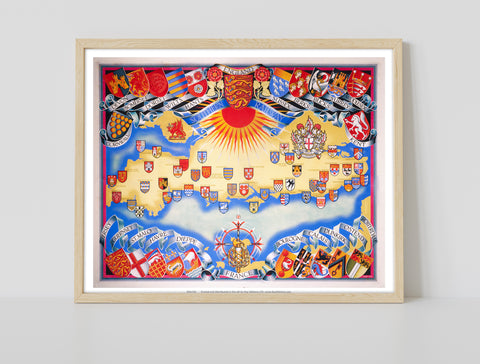 England And France Map - Southern Railway - Art Print