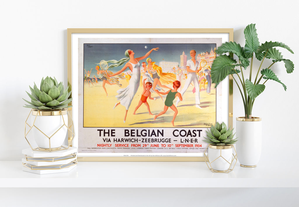 Belgian Coast Via Harwich - Beach Tennis - 11X14inch Premium Art Print