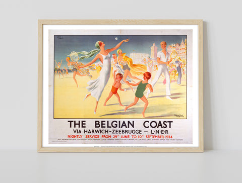 Belgian Coast Via Harwich - Beach Tennis - 11X14inch Premium Art Print