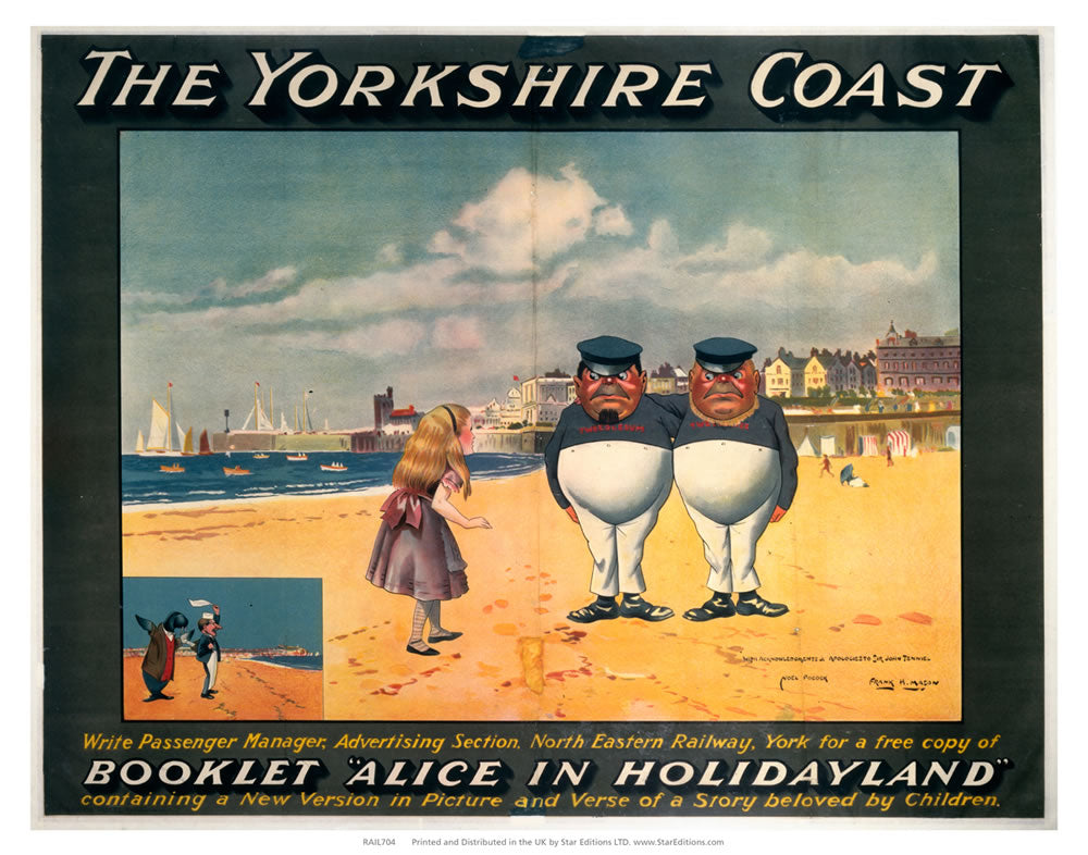 Alice in Holidayland - The Yorkshire coast 24" x 32" Matte Mounted Print