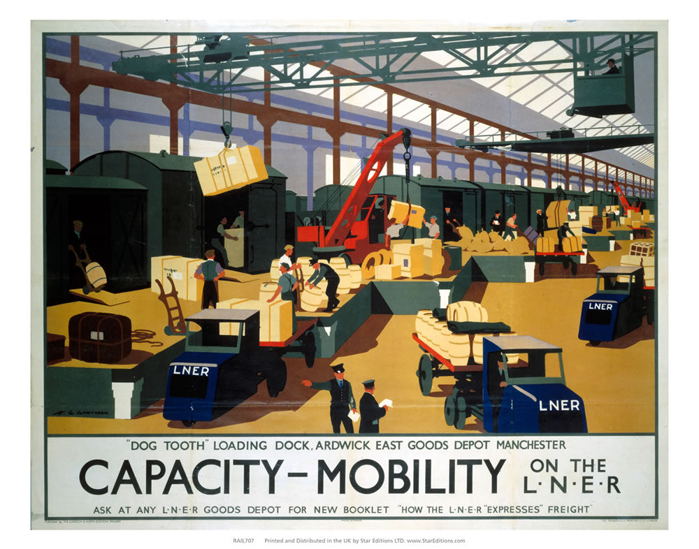 Capacity and Mobility - Dog tooth loading dock 24" x 32" Matte Mounted Print