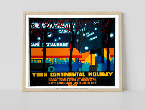 Your Continental Holiday - Nightlife - Premium Art Print