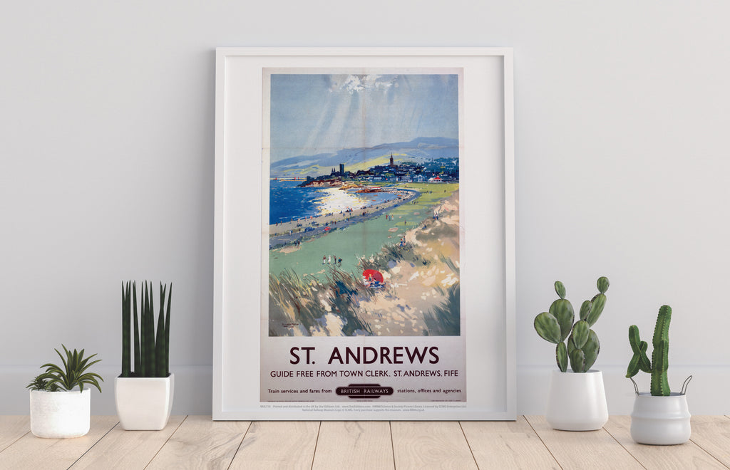 St Andrews Coast - British Railway Painting - Art Print