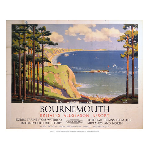 Bournemouth - Britains all season resort by British railway 24" x 32" Matte Mounted Print