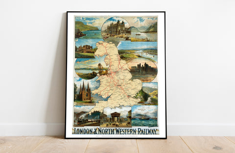 London And North Western Railway Map - Premium Art Print