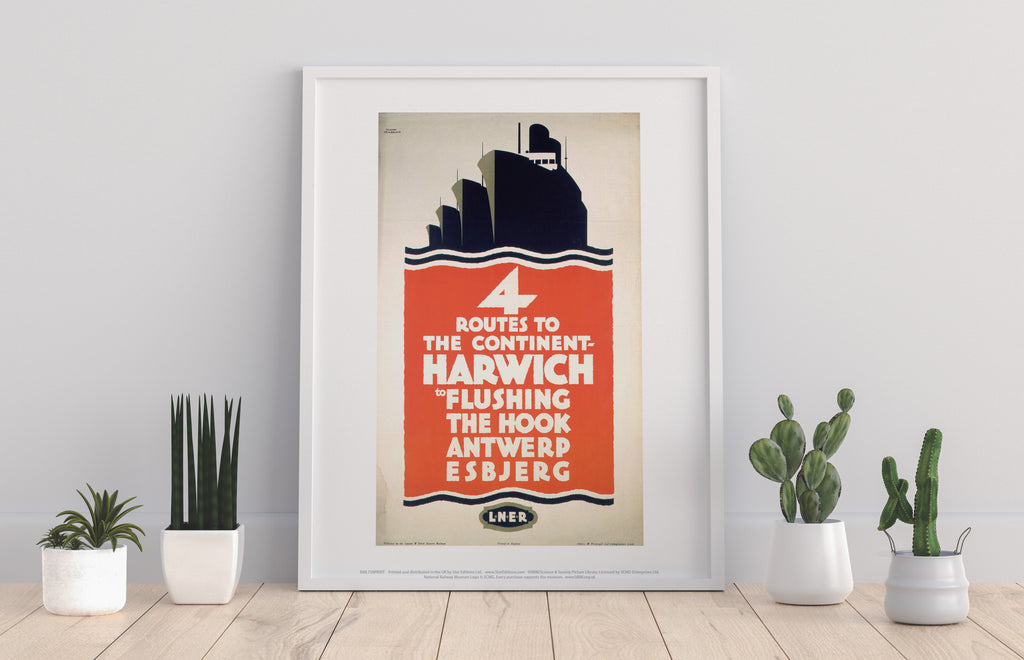4 Route To The Continent - Harwich Lner - Premium Art Print