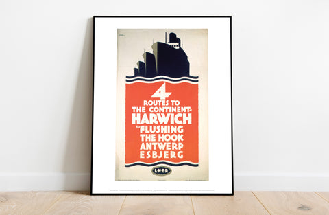 4 Route To The Continent - Harwich Lner - Premium Art Print