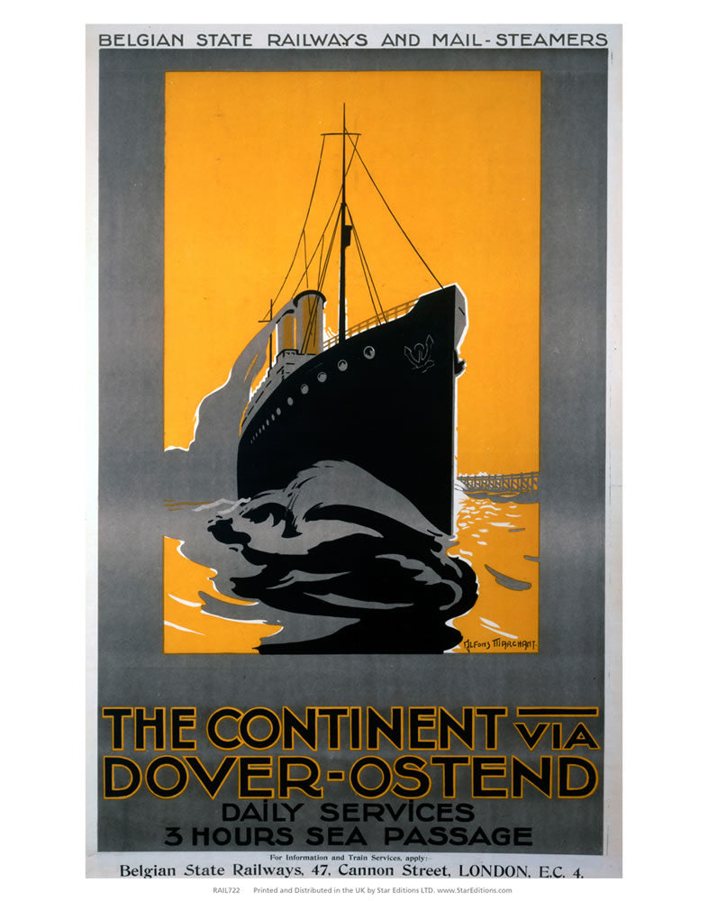 Dover-ostend - the continent 3 hour passage 24" x 32" Matte Mounted Print