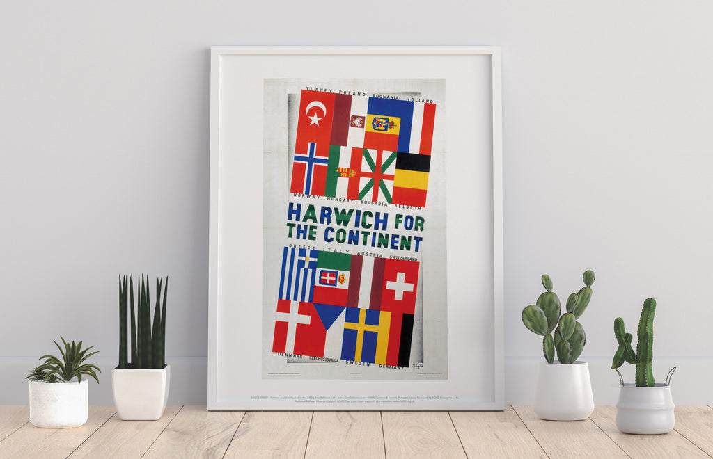 Harwich For The Continent - Flags - 11X14inch Premium Art Print