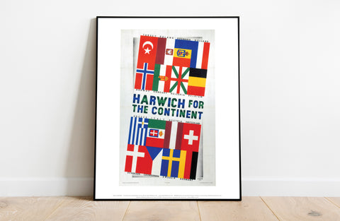 Harwich For The Continent - Flags - 11X14inch Premium Art Print