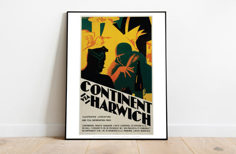 Continent Via Harwich - Illustrated Literature - Art Print