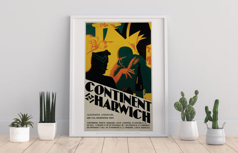 Continent Via Harwich - Illustrated Literature - Art Print