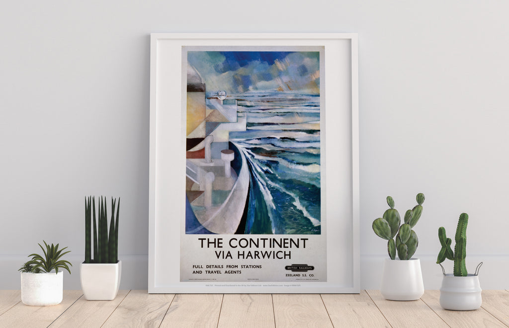 Continent Via Harwich - Boat And Sea - Premium Art Print