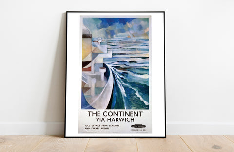 Continent Via Harwich - Boat And Sea - Premium Art Print