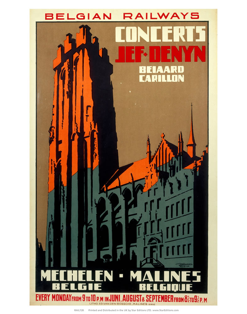 Concerts Jef Denyn - Belgian Railways 24" x 32" Matte Mounted Print