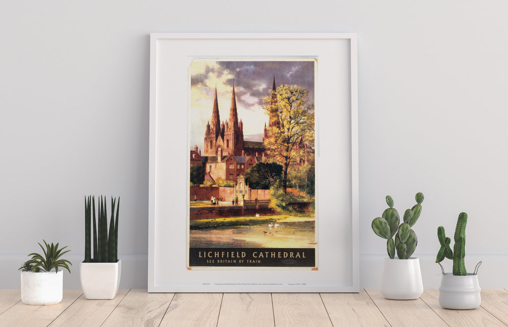 Lichfield Cathedral - See Britain By Train - Art Print