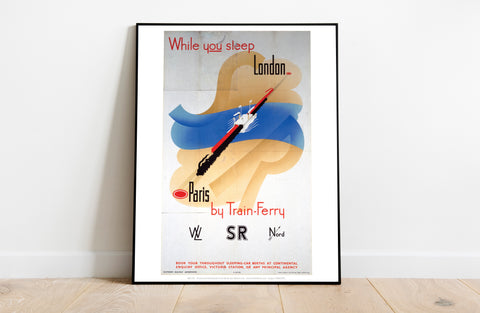 While You Sleep London To Paris - Train Ferry - Art Print