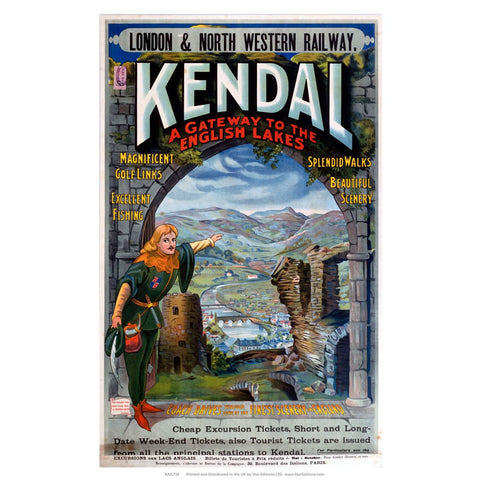 Kendal -Gateway to the English Lakes 24" x 32" Matte Mounted Print