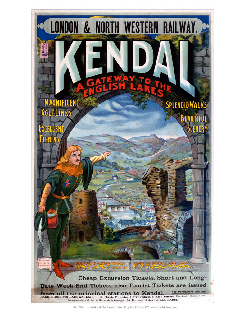 Kendal -Gateway to the English Lakes 24" x 32" Matte Mounted Print