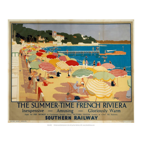 Summer-time French Riviera - Inexpensive amusing gloriously warm 24" x 32" Matte Mounted Print