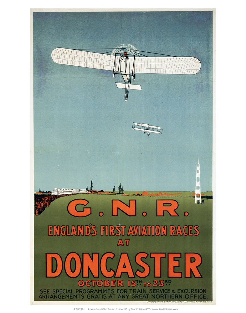 Englands First Aviation Races at Doncaster - GNR 24" x 32" Matte Mounted Print