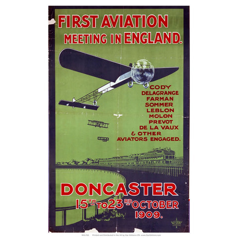 First Aviation meeting in England - doncaster 24" x 32" Matte Mounted Print