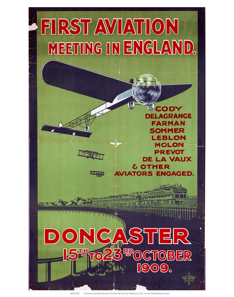 First Aviation meeting in England - doncaster 24" x 32" Matte Mounted Print