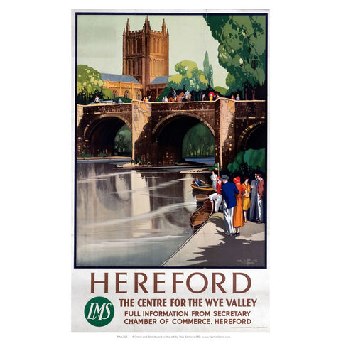 Hereford The Center for the Wye valley - LMS 24" x 32" Matte Mounted Print