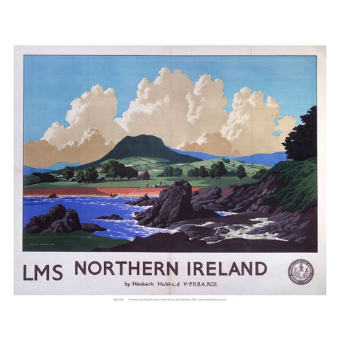 Northern Ireland - LMS Cloudy sky over the hills 24" x 32" Matte Mounted Print