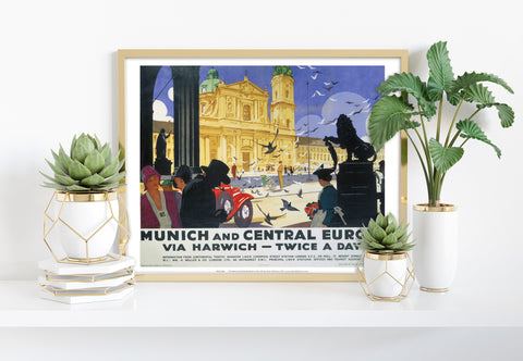 Munich And Central Europe Via Harwich - Premium Art Print