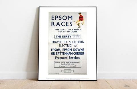 Epson Races - Travel By Southern Electric - Art Print