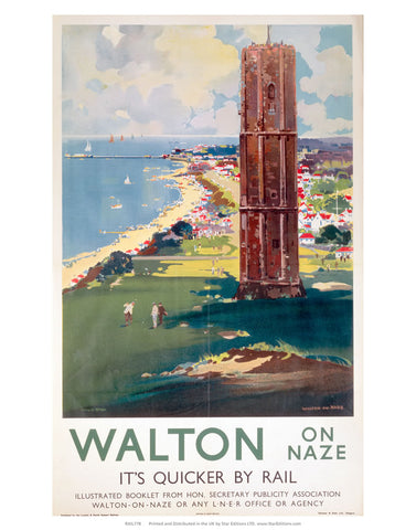 Walton-on-naze Quicker by Rail - Beach side tower 24" x 32" Matte Mounted Print