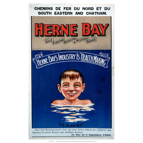 Herne Bay - Golf fishing bathing and military bands 24" x 32" Matte Mounted Print