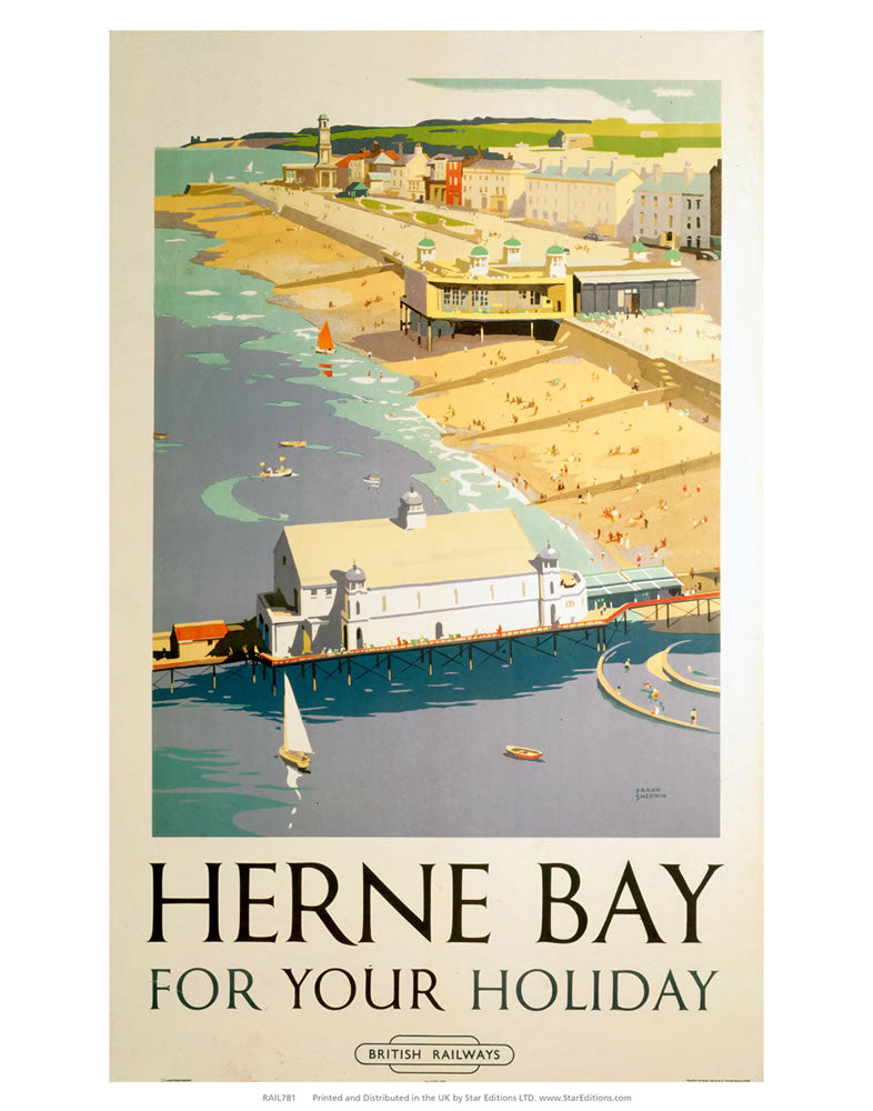 Herne Bay for your holiday - Herne bay pier and beach 24" x 32" Matte Mounted Print