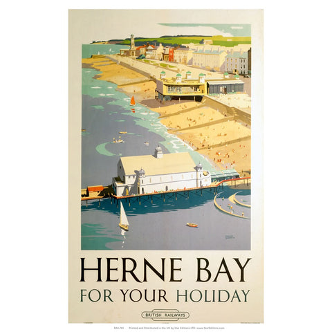 Herne Bay for your holiday - Herne bay pier and beach 24" x 32" Matte Mounted Print