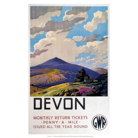 Devon - Monthly returns penny-a-mile 24" x 32" Matte Mounted Print