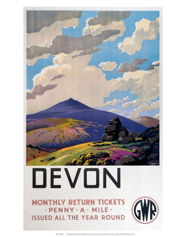 Devon - Monthly returns penny-a-mile 24" x 32" Matte Mounted Print