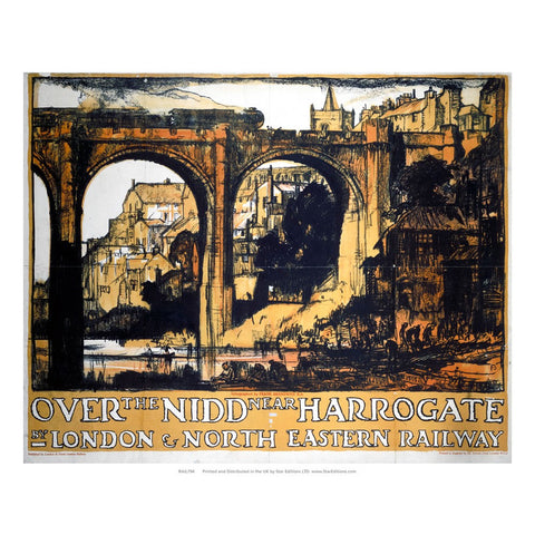 Over the Nidd near harrogate - London and North Easter Railway 24" x 32" Matte Mounted Print