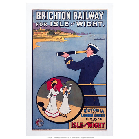 Brighton railway for Isle of wight - Sailor Telescope 24" x 32" Matte Mounted Print