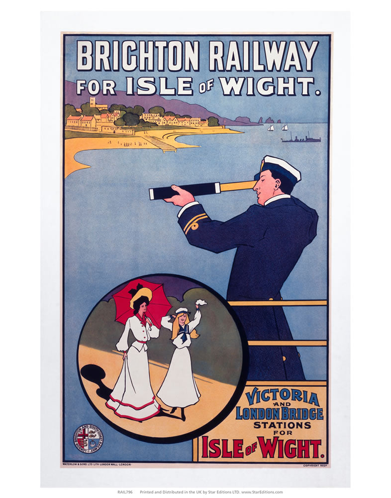 Brighton railway for Isle of wight - Sailor Telescope 24" x 32" Matte Mounted Print