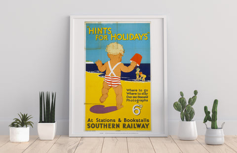 Hints For Holidays By Southern Railway - Premium Art Print