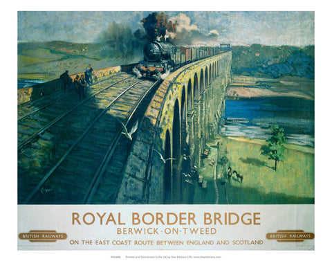 Royal Border Bridge - Berwick-on-tweed east coast route 24" x 32" Matte Mounted Print