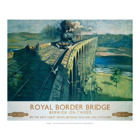 Royal Border Bridge - Berwick-on-tweed east coast route 24" x 32" Matte Mounted Print