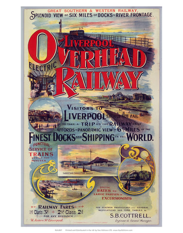 Liverpool overhead railway - Finest dock and shipping in the world 24" x 32" Matte Mounted Print