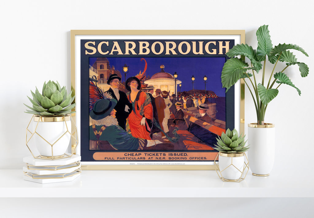Scarborough - Nightlife At The Seafront - Premium Art Print
